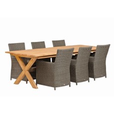 Teak dinner tafel rustiek 350 x 100 cm met kruispoot