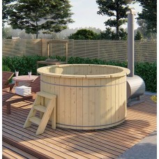 Hottub vurenhout externe kachel