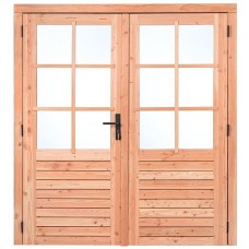 Dubbele glas deur Red class wood 6 ruits 185x205 cm LD