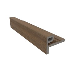 NewTechWood composiet co-extrusie eindprofiel castellation t-b-v wand bekleding 7 x 5 x 300 cm Teak