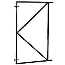 Verstelbaar stalen poortframe 100x155 cm zwart gecoat