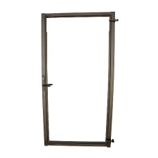 Verstelbaar stalen poortframe 98,5x190 cm zwart gecoat