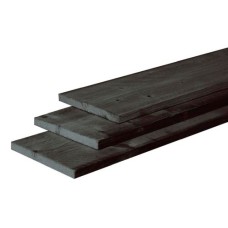 Douglas fijnbezaagde plank 2,5x25 cm zwart gedompeld