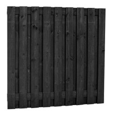 Tuinscherm geïmpregneerd grenen 19 planks 180 x 180 cm 15 mm recht zwart