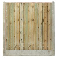 Hout-betonschutting grijs i.c.m. tuinscherm grenen 21-planks