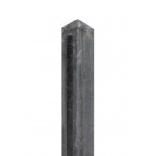 Betonnen tuinhek-borderpaal antraciet 10x10x145 cm diamantkop eindpaal